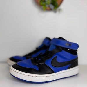 Nike Kids Black and Blue High-Top Sneakers